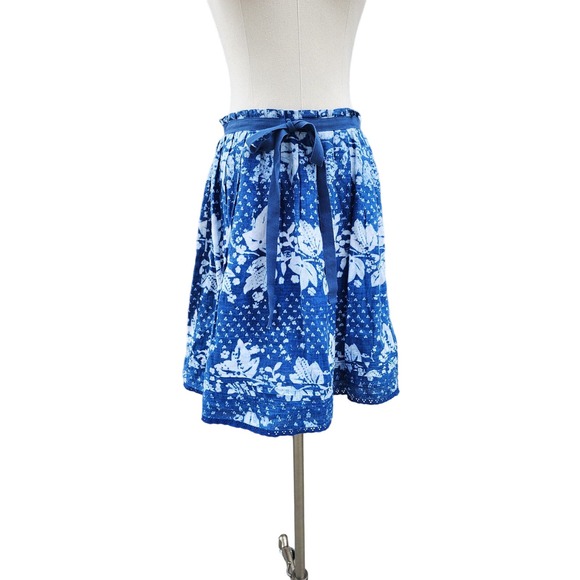 Beautiful Tie-Dye Blue Linen GAP Skirt Size 2 - Picture 1 of 7